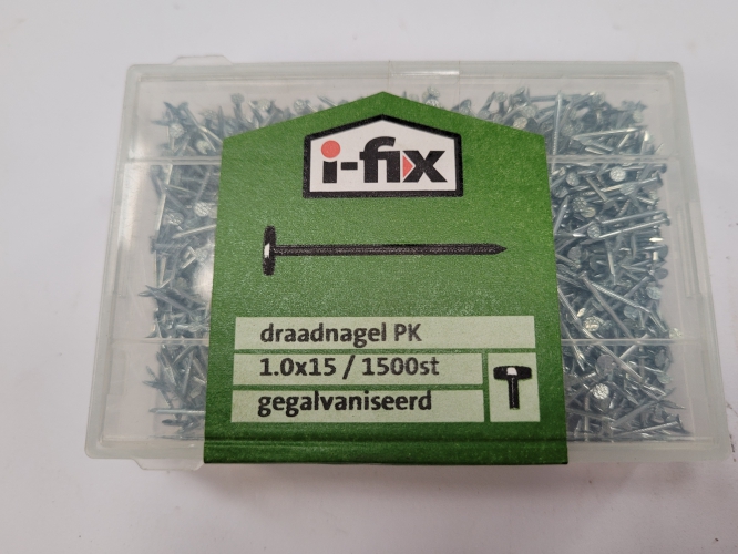 Draadnagel I-fix 1.0x 15 1500stuks